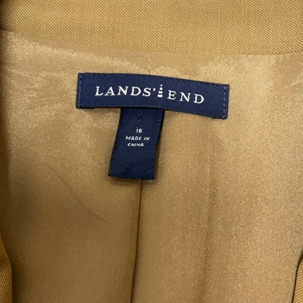 Lands’ End Wool Blazer Jacket Tan Size 16 - Picture 9 of 15